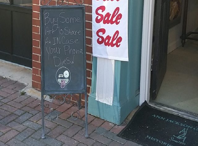 IMAGE_Roswell Town Square Ann Jackson Gallery Sidewalk Chalkboard