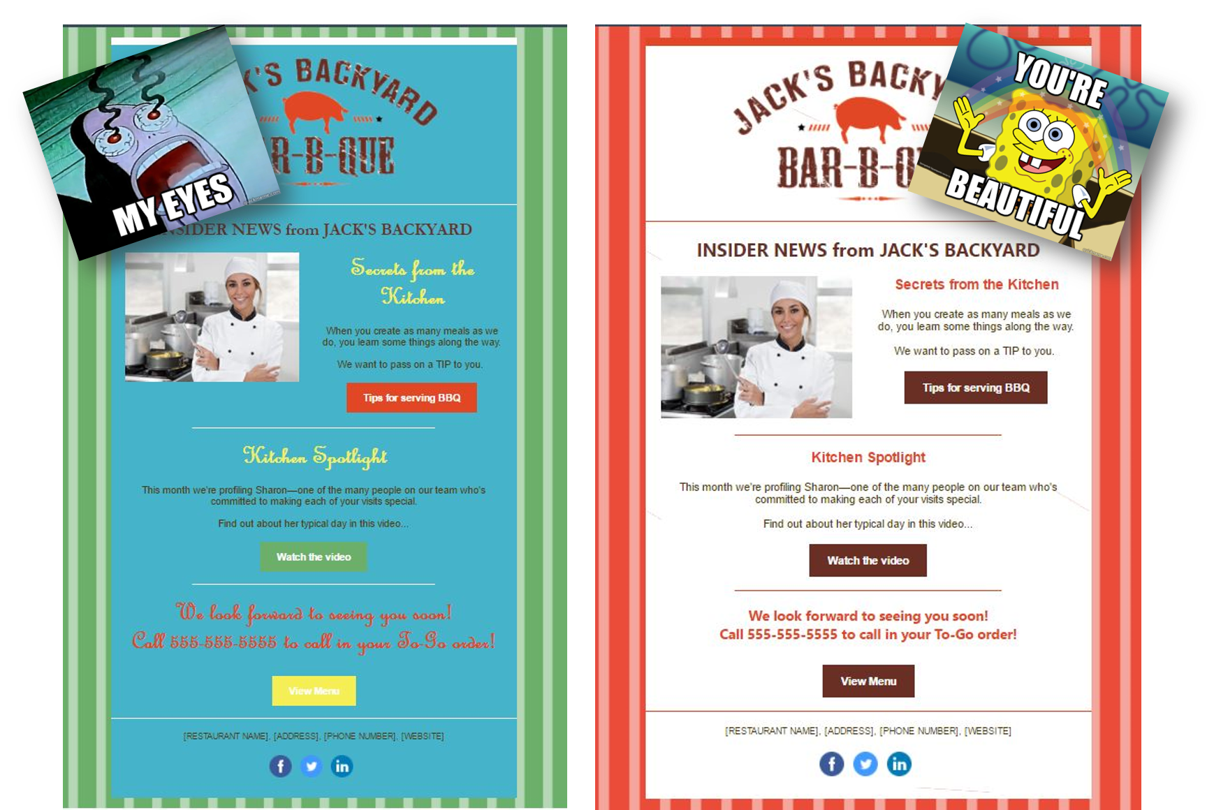 IMAGE comparison of email appearances